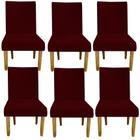 Kit 06 Cadeiras Para Sala De Jantar Berlim Pés palito Suede Marsala - D'Classe Decor