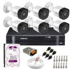 Kit 06 Câmeras Intelbras HD 720p VHD 3130 B G6 DVR Intelbras MHDX 1308 Multi HD 8 Canais HD Interno WD Purple 2TB