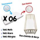 Kit 06 Capa Impermeável Protetor Colchão de Berço Branco