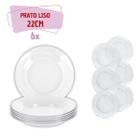 Kit 06 pçs Pratos de Vidro Transparente Buffet Fundos 22cm