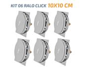 Kit 06 Ralo Click Quadrado 10X10 Inox Veda Cheiro E Insetos