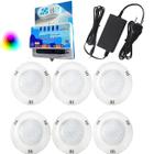 Kit 06 REFLETOR HIPER LED 15W ABS RGB + Comando SMD Brustec