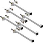 KIT 06 Suportes Haste De Refletor Led Parede Fachada Banner Base Reta 80 Cm