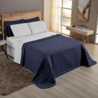 Kit 07 Peças Casal Colcha Cobre Leito Lençol Roupa de Cama Completa 400 Fios Pastilhado Moderno