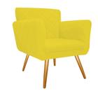 Kit 08 Poltronas Cadeira Decorativa Cloe Pé Palito Para Sala de Estar Recepção Escritório Suede Amarelo - KDAcanto Móveis