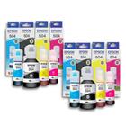 kit 08 refil de Tintas T504 para impressora L4150