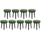 Kit 09 Banqueta Alta Julia Industrial 55cm Pé Palito Preto Suede Verde - Ahz Móveis