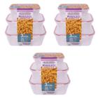 Kit 09 Potes Plástico Herméticos 500/1000/1500ml Food Lock