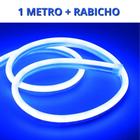 KIT 1 a 10 Metros Mangueira Fita LED Neon Flex Azul + Rabicho