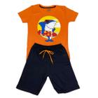 Kit 1 a 5 Conjuntos De Roupa Infantil Camiseta + Shorts Menino Masculino - Tamanho 1 ao 8 Anos - Coleção Primavera Verão - Poofy