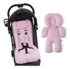 KIT 1 ALMOFADA CARRINHO 1 Bebê Conforto - POÁ ROSA