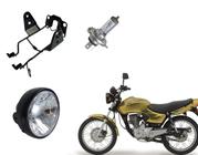 Kit 1 Aranha Painel Suporte Farol + Farol Completo + Lâmpada Cg Titan 125 Ks Es Esd Ano 2000 Até 2008