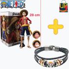 Kit 1 Boneco Luffy com 3 Rostos 28cm + 1 Pulseira