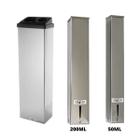 Kit 1 Coletor Conjugado 200ml/50ml + 1 Dispenser Quadrado 200ml Inox + 1 Dispenser Quadrado 50ml Inox