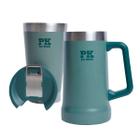 Kit 1 Copo 473ml + 1 Caneca 709ml Térmica Cerveja Gelada PK For Drink Verde