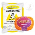 Kit 1 Fio Amigurumi - Circulo + 100 g Enchimento fibra siliconada SOFT MAX - Dois M Têxtil