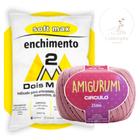 Kit 1 Fio Amigurumi - Circulo + 100 g Enchimento fibra siliconada SOFT MAX - Dois M Têxtil - Circulo + Dois M Têxtil