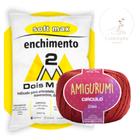 Kit 1 Fio Amigurumi - Circulo + 500 g Enchimento fibra siliconada SOFT MAX - Dois M Têxtil - Circulo + Dois M Têxtil