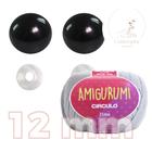 Kit 1 Fio Amigurumi + Olhos pretos com trava de segurança 12 mm - Círculo