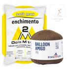 Kit 1 Fio Balloon Amigo - Pingouin + 500 g Enchimento fibra siliconada SOFT MAX - Dois M Têxtil