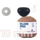 Kit 1 Fio Balloon Amigo - Pingouin + Focinho preto com trava de segurança 10 mm - Círculo