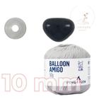 Kit 1 Fio Balloon Amigo - Pingouin + Focinho preto com trava de segurança 10 mm - Círculo