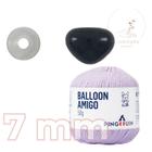 Kit 1 Fio Balloon Amigo - Pingouin + Focinho preto com trava de segurança 7 mm - Círculo