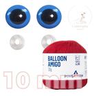 Kit 1 Fio Balloon Amigo - Pingouin + Olhos azuis com trava de segurança 10 mm - Círculo