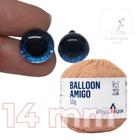 Kit 1 Fio Balloon Amigo - Pingouin + Olhos com glitter azul 14 mm