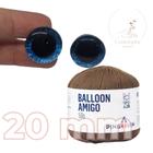 Kit 1 Fio Balloon Amigo - Pingouin + Olhos com glitter azul 20 mm