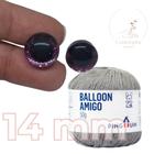 Kit 1 Fio Balloon Amigo - Pingouin + Olhos com glitter rosa 14 mm