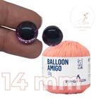 Kit 1 Fio Balloon Amigo - Pingouin + Olhos com glitter rosa 14 mm