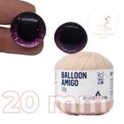 Kit 1 Fio Balloon Amigo - Pingouin + Olhos com glitter rosa 20 mm