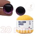 Kit 1 Fio Balloon Amigo - Pingouin + Olhos com glitter rosa 20 mm