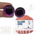 Kit 1 Fio Balloon Amigo - Pingouin + Olhos com glitter rosa 25 mm