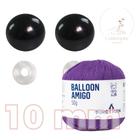 Kit 1 Fio Balloon Amigo - Pingouin + Olhos pretos com trava de segurança 10 mm - Círculo - Pingouin + Circulo