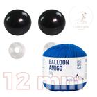 Kit 1 Fio Balloon Amigo - Pingouin + Olhos pretos com trava de segurança 12 mm - Círculo - Pingouin + Circulo