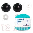 Kit 1 Fio Balloon Amigo - Pingouin + Olhos pretos com trava de segurança 12 mm - Círculo - Pingouin + Circulo