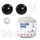 Kit 1 Fio Balloon Amigo - Pingouin + Olhos pretos com trava de segurança 14 mm - Círculo