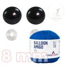 Kit 1 Fio Balloon Amigo - Pingouin + Olhos pretos com trava de segurança 8 mm - Círculo - Pingouin + Circulo