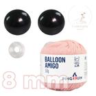 Kit 1 Fio Balloon Amigo - Pingouin + Olhos pretos com trava de segurança 8 mm - Círculo - Pingouin + Circulo