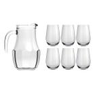 Kit 1 Jarra Tango 1,5L + 6 Copos Dubai 480ml Vidro Bebidas