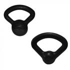 Kit 1 Kettlebell 6kg Emborrachado + 1 Kettlebell Emborrachado 4kg Preto Mega Peso