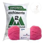 Kit 1 Lã Nina - Pingouin + 500 g Enchimento fibra siliconada PET FIBRA - Dois M Têxtil