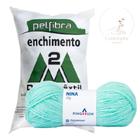 Kit 1 Lã Nina - Pingouin + 500 g Enchimento fibra siliconada PET FIBRA - Dois M Têxtil