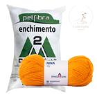 Kit 1 Lã Nina - Pingouin + 500 g Enchimento fibra siliconada PET FIBRA - Dois M Têxtil