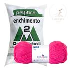 Kit 1 Lã Nina - Pingouin + 500 g Enchimento fibra siliconada PET FIBRA - Dois M Têxtil