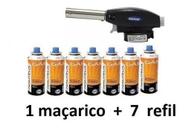 Kit 1 Maçarico Portátil Culinário Ferimte Ma54 + 7 Carga