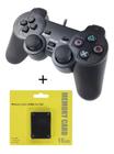 Kit 1 Memory card 16mb + 1 Controle Dualshock 2 Ps2 Joystick Preto