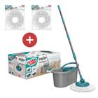 Kit 1 Mop Fit Flash Limp Extensível Giratório MOP5010 + 2 Refil Microfibra RMOP5011